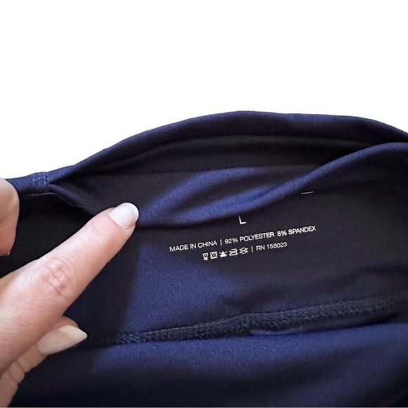 Kimberly Ombre Space Metallic High Rise Navy & Silver Polka Dot Leggings Large - Picture 5 of 8